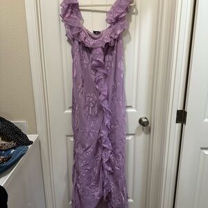 ASOS Lavender Asymmetrical Ruffle Dress